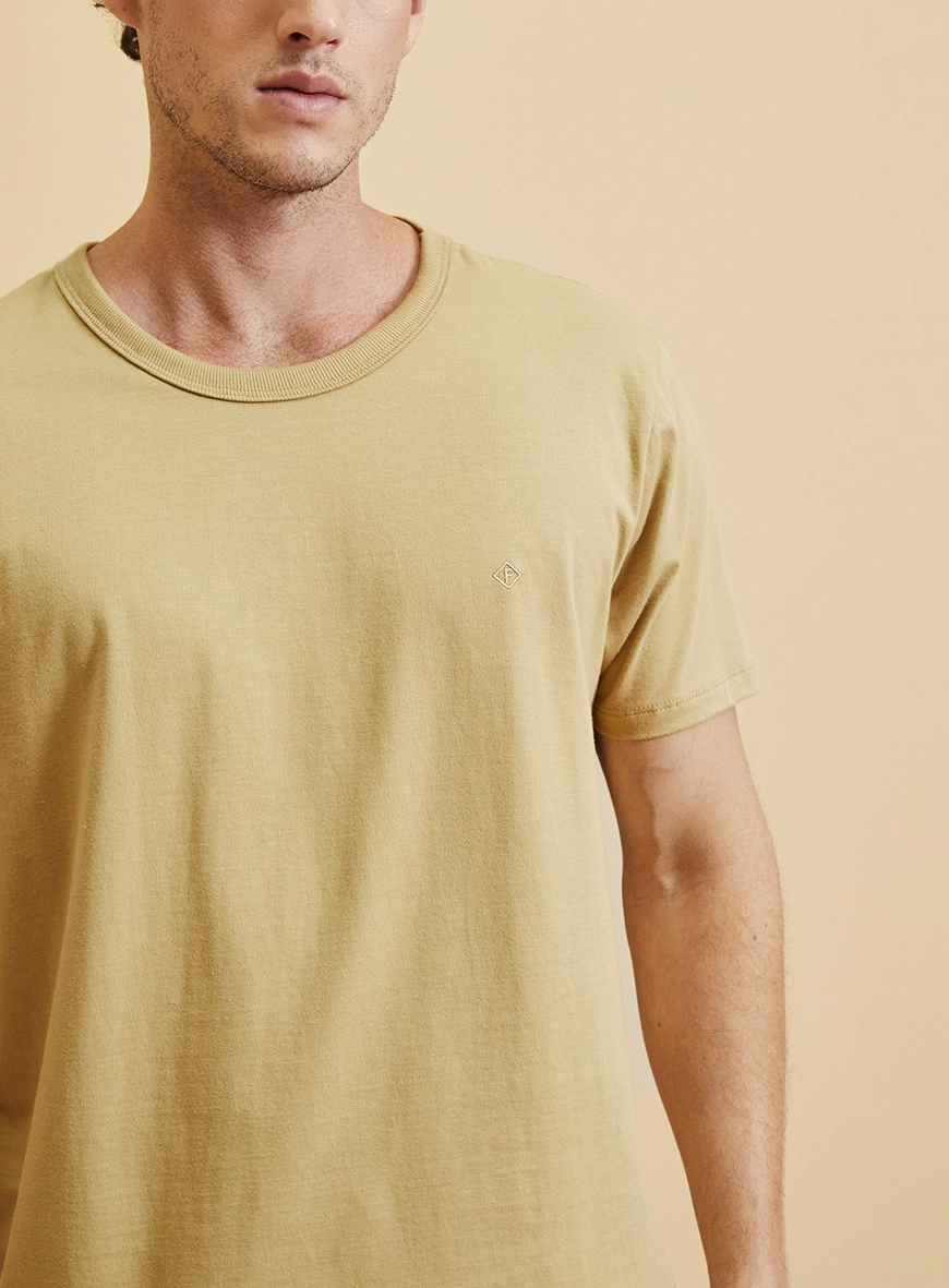 Camiseta Essencial De Algodão Bege Soybean