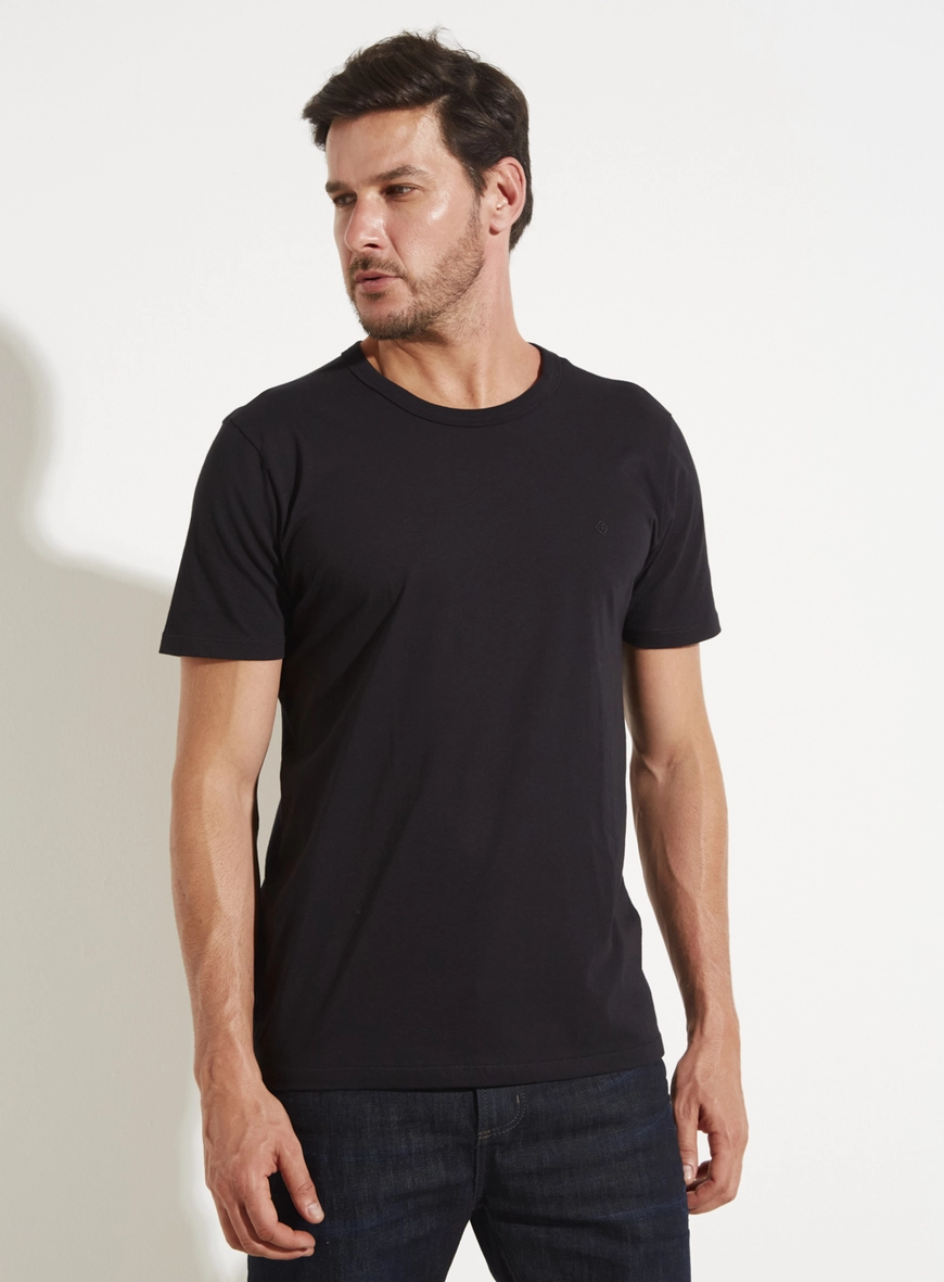 Camiseta Essencial De Algodão Preto