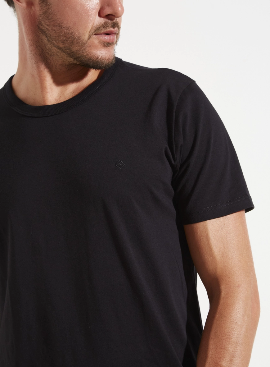 Camiseta Essencial De Algodão Preto