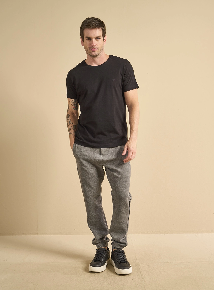 Camiseta Masculina Manga Curta Pima Preto