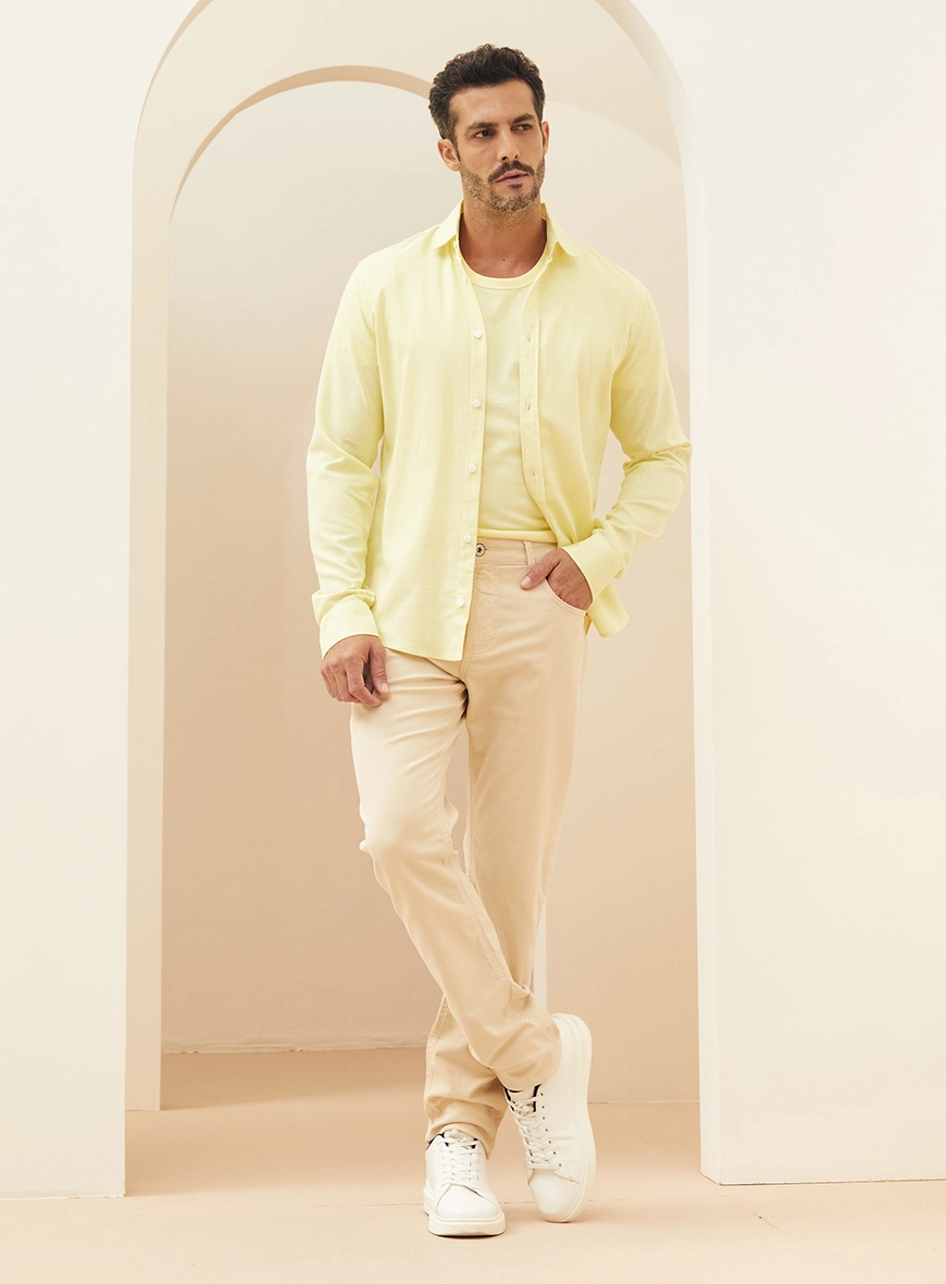 Camiseta Masculina Manga Curta Amarelo