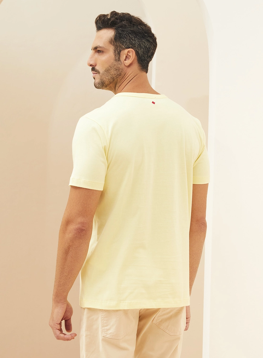 Camiseta Masculina Manga Curta Amarelo