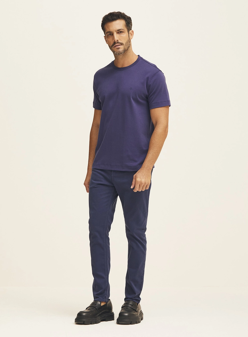 Camiseta Masculina Manga Curta Azul