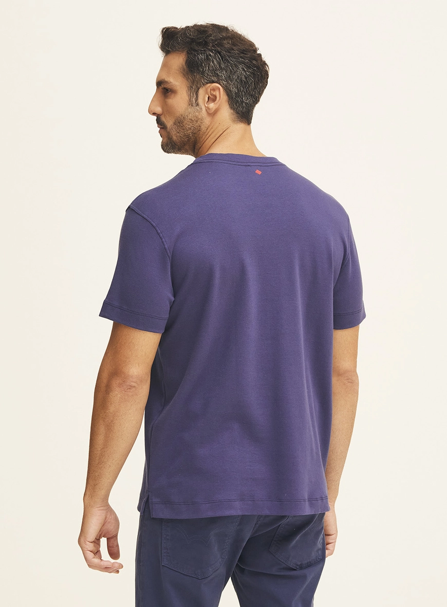 Camiseta Masculina Manga Curta Azul