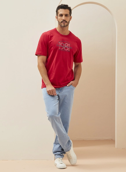 Camiseta Masculina Manga Curta Estampada