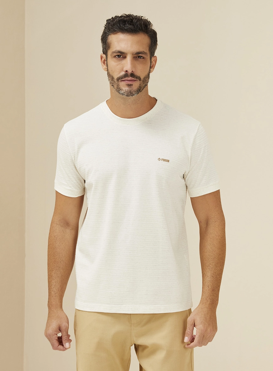 Camiseta Com Detalhe Em Listras Off Shell