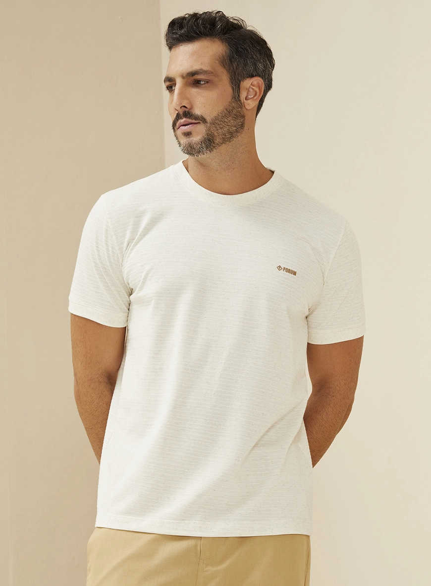 Camiseta Com Detalhe Em Listras Off Shell