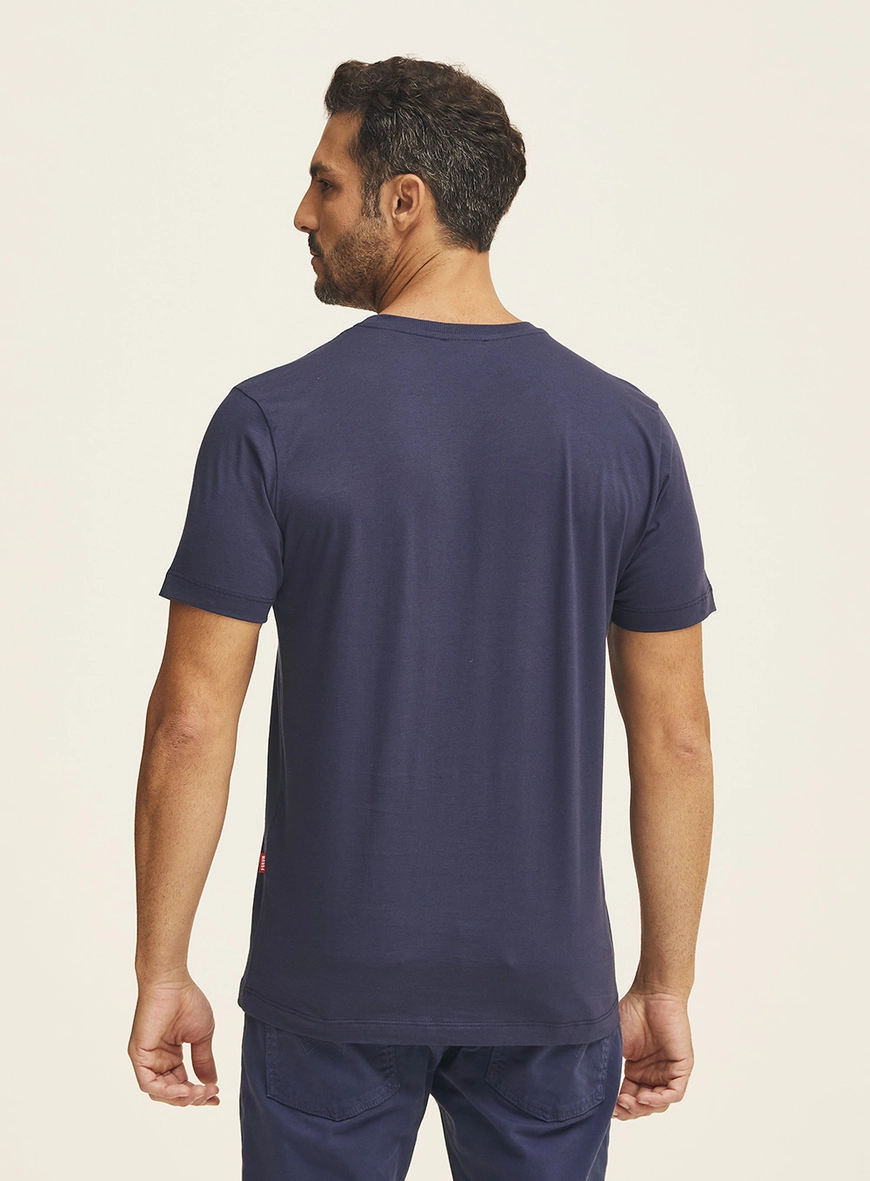 Camiseta Masculina Manga Curta Basic Azul