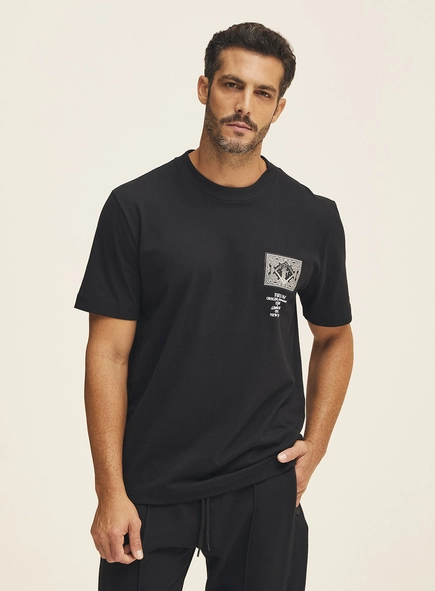 Camiseta Masculina Manga Curta Com Estampa