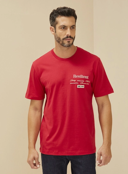 Camiseta Masculina Com Detalhe Em Estampa