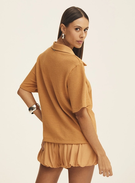 Blusa Gola Polo Com Textura