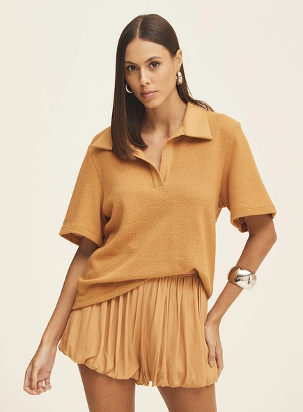 Blusa Gola Polo Com Textura