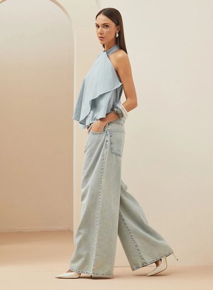 Blusa Frente Única Com Sobreposição