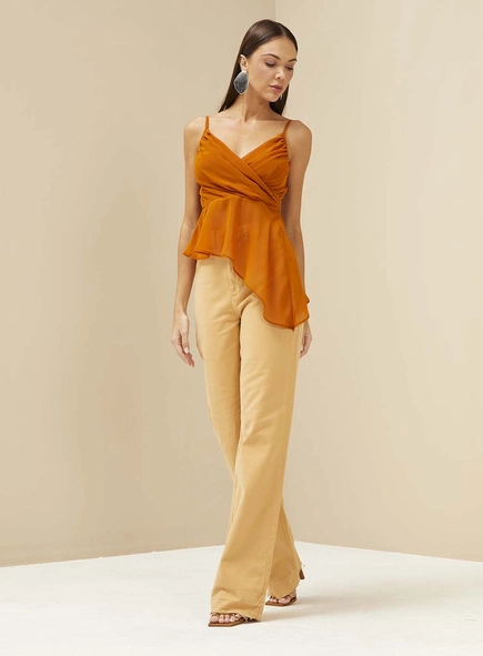 Blusa Solta Assimétrica Com Transpasse