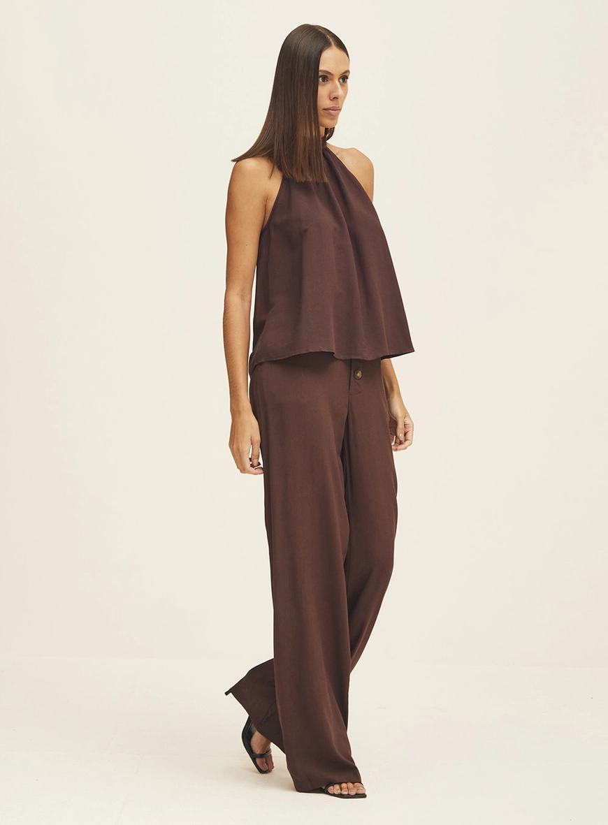 Blusa Halter Solta Marrom