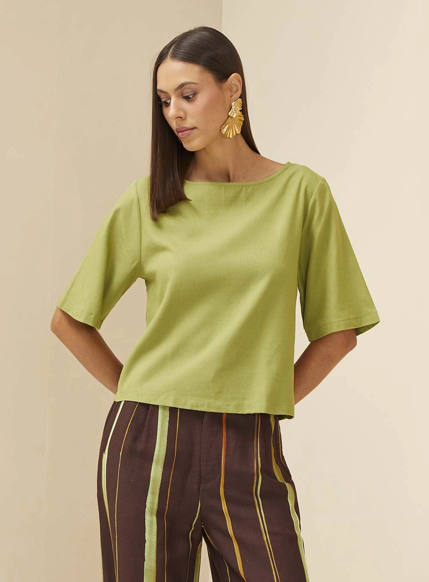Blusa Ampla Reta Verde