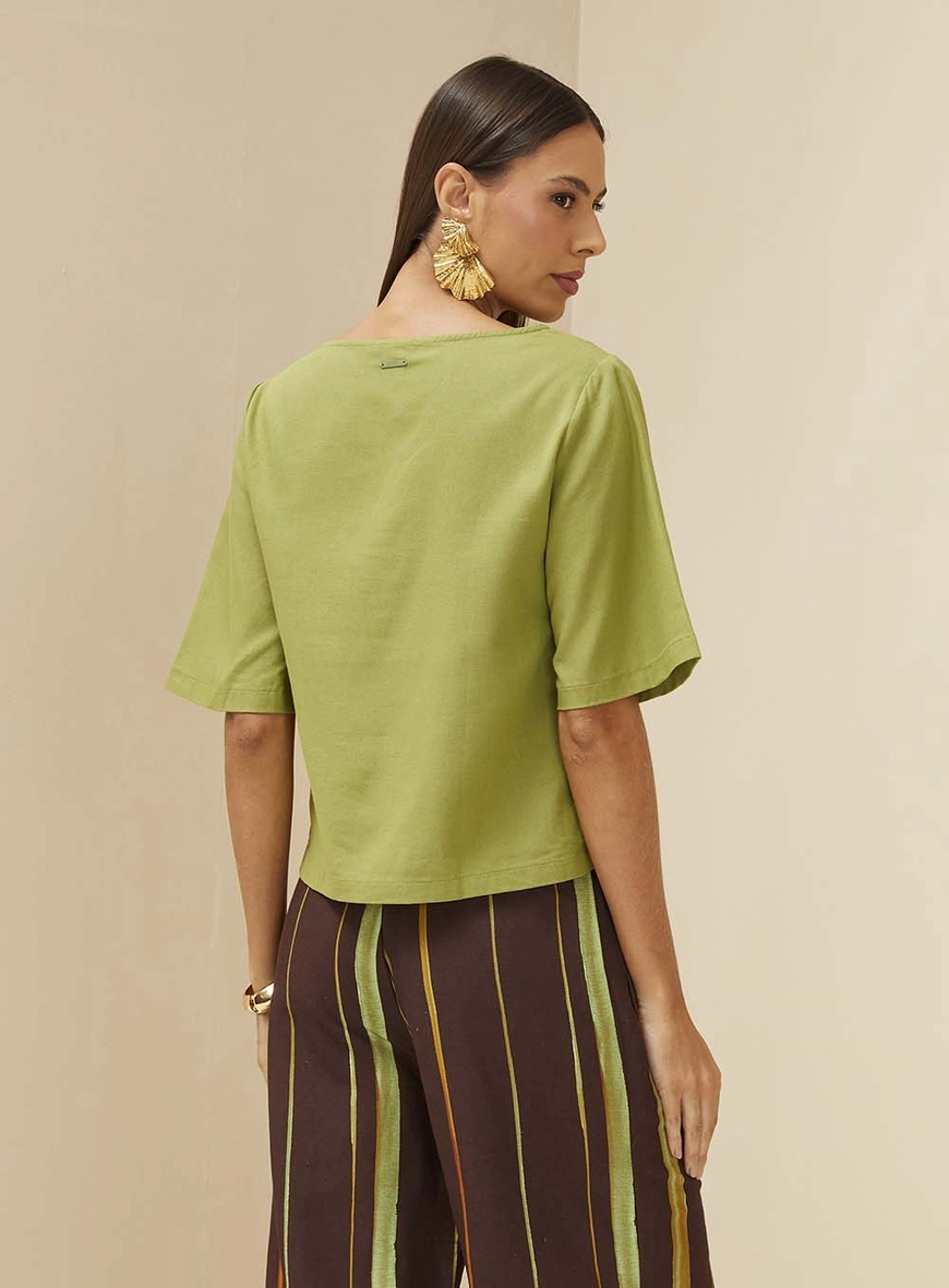 Blusa Ampla Reta Verde