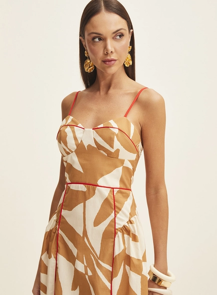 Vestido Midi Estampado Floral