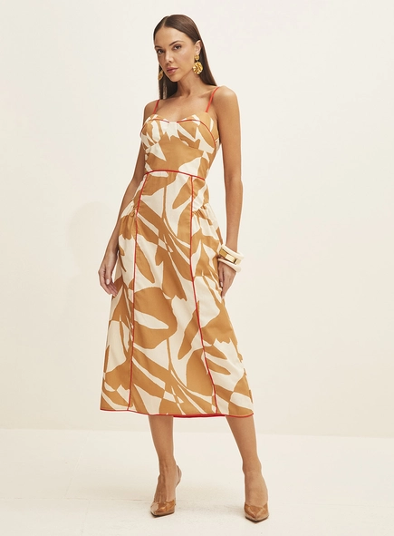 Vestido Midi Estampado Floral