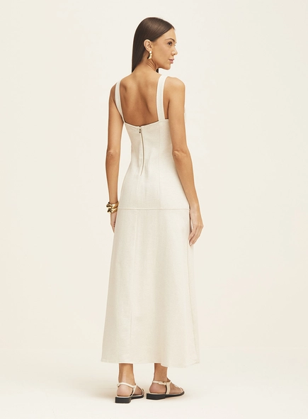 Vestido Longo Justo Com Recorte