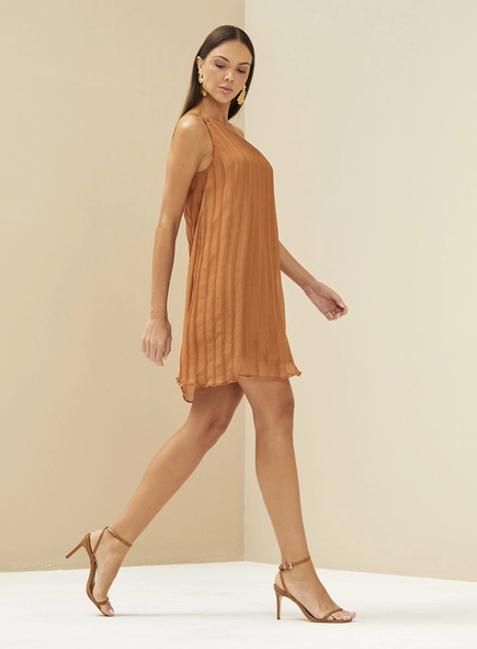 Vestido Drapeado Uma Alça