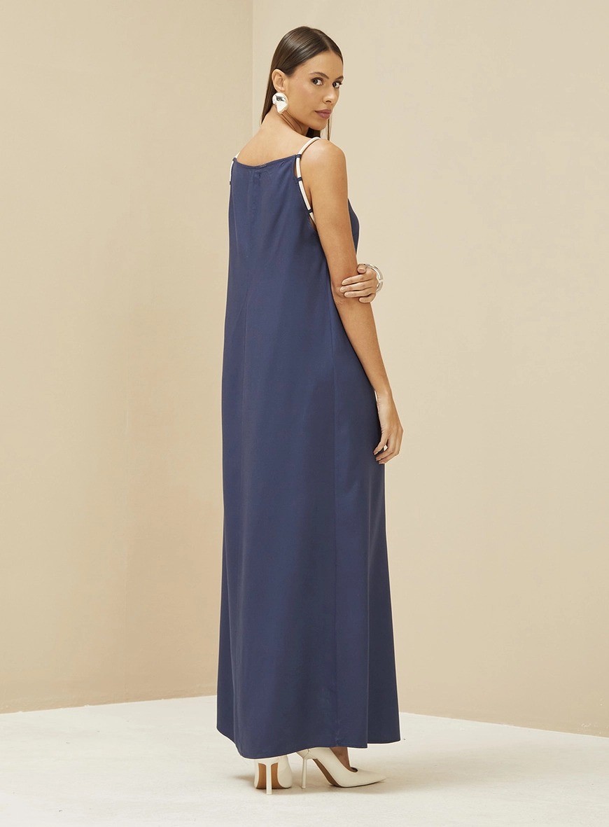 Vestido Longo Solto Comfy Azul