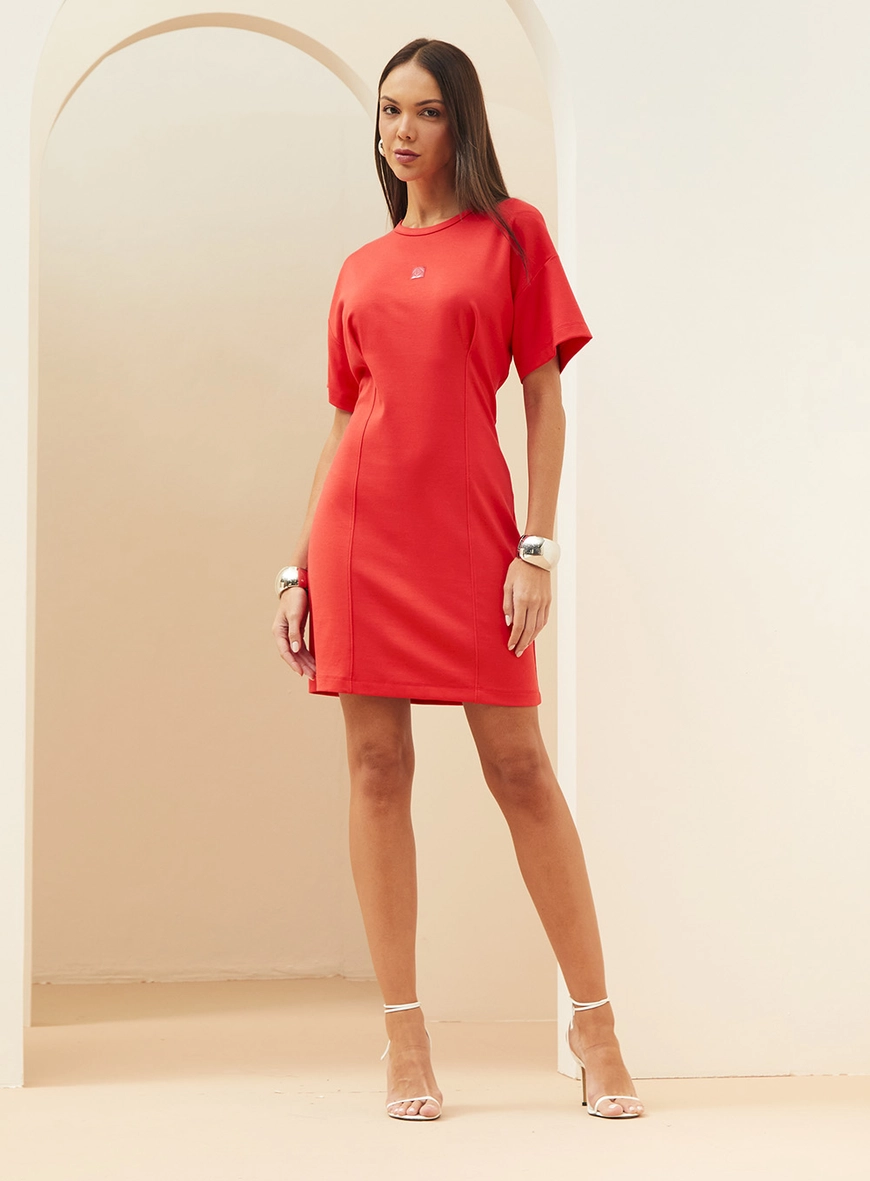 Vestido T- shirt Manga Curta Com Logo Vestido T- Shirt Manga Curta