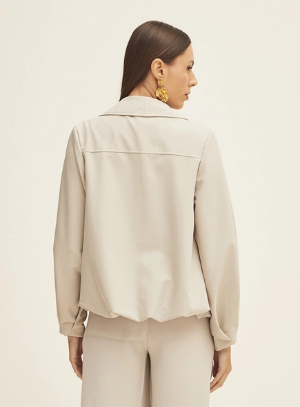 Blazer Feminino Alfaiataria Com Bolsos Frontais