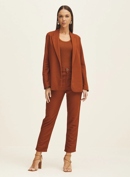 Blazer Feminino Reto Em Linho