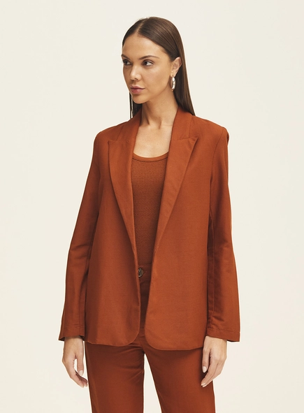 Blazer Feminino Reto Em Linho