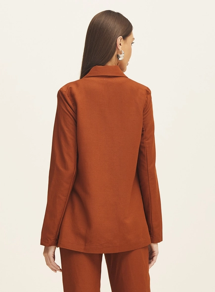 Blazer Feminino Reto Em Linho