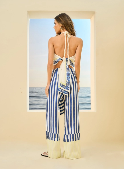 Calça Feminina Pantalona Listrada