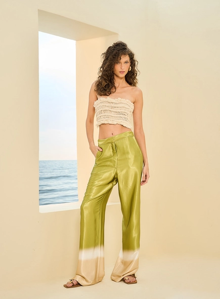 Calça Feminina Pantalona Acetinada Degradê