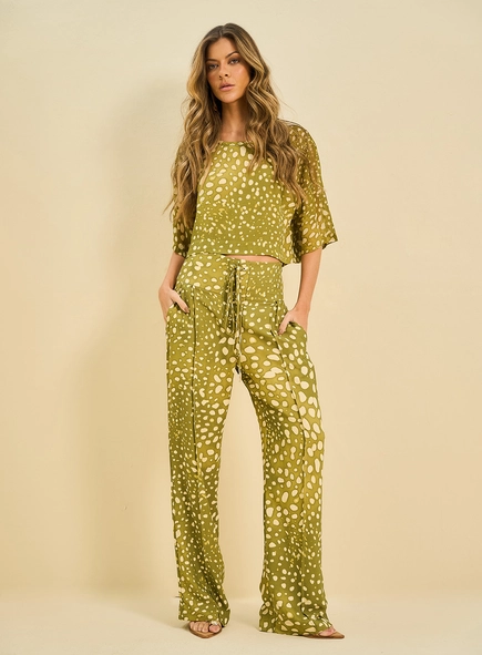 Calça Feminina Reta Estampada