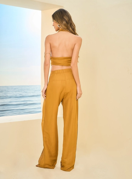 Calça Feminina Pantalona Em Laise