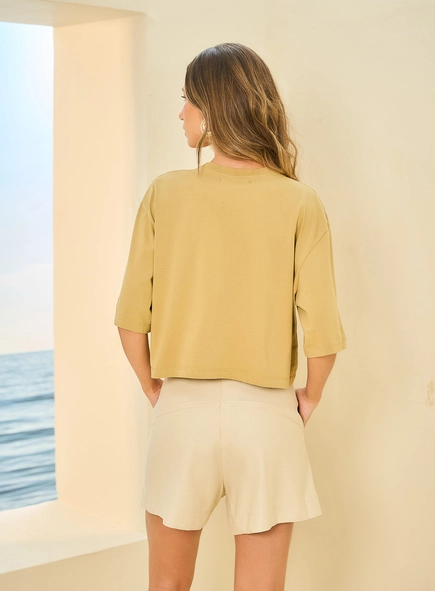 Short Feminino De Linho Com Amarração