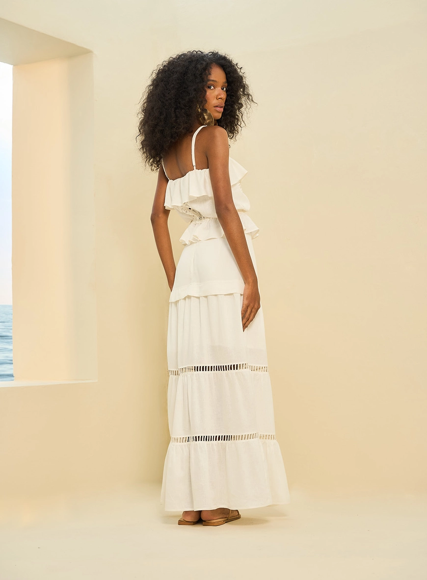 Saia Feminina Longa Com Renda Off Shell 2