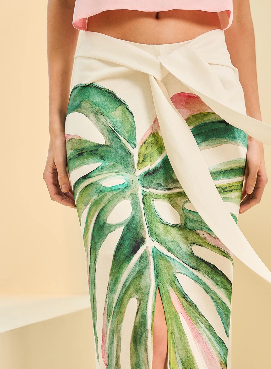 Saia Feminina Midi Com Estampa Estampa 3