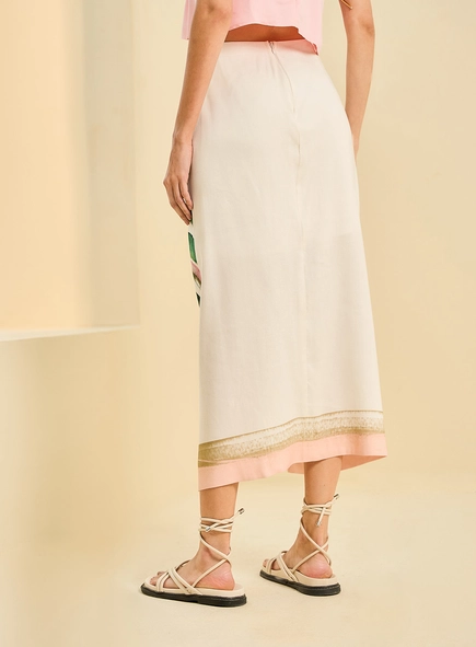 Saia Feminina Midi Com Estampa