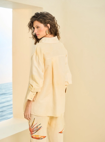 Camisa Feminina Linho Estampada