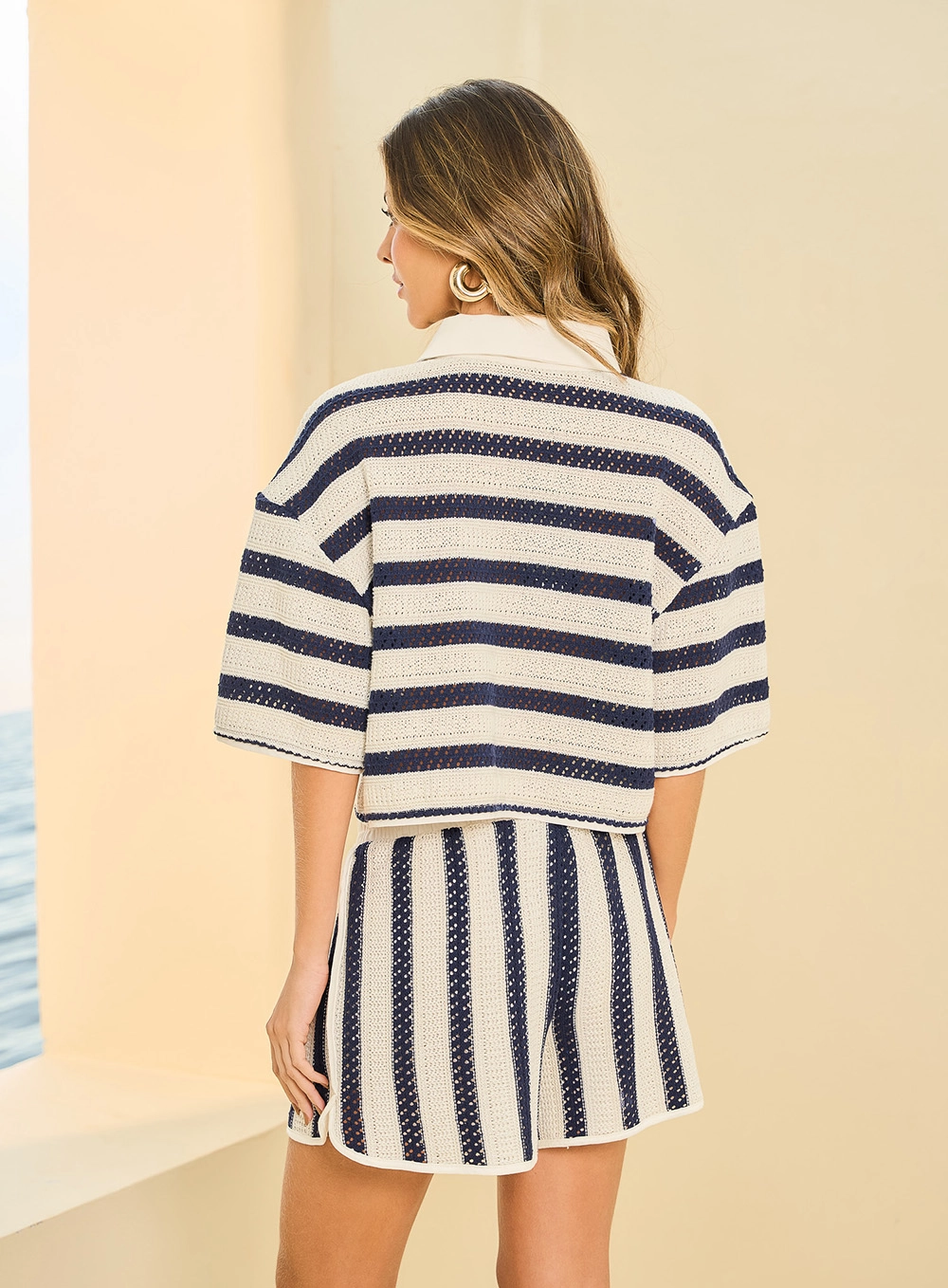 Camisa Feminina Tricô Listrada Estampa 2