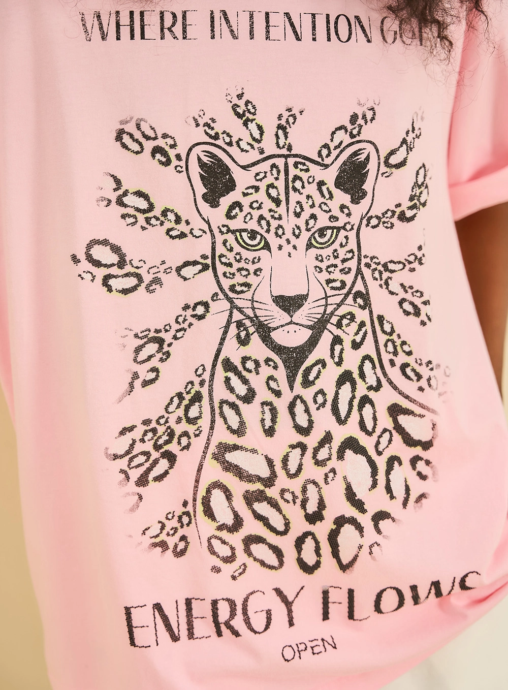 Camiseta Feminina Oversized Estampada Rosa 3