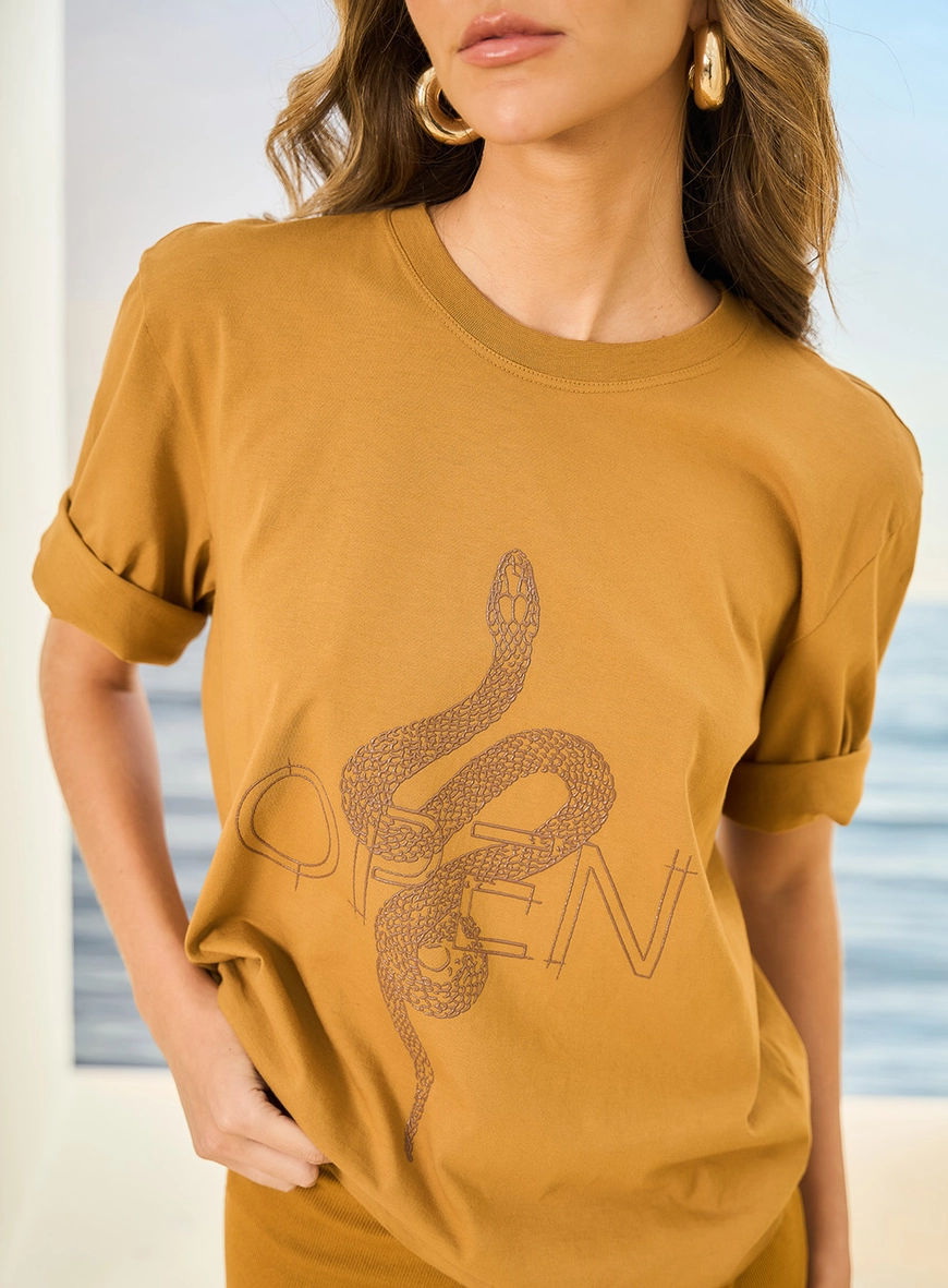 Camiseta Feminina Estampada Marrom 3
