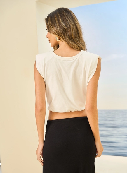 Blusa Feminina Cropped Com Detalhes