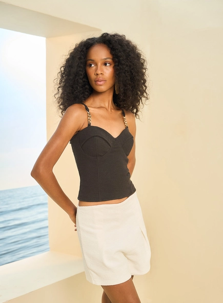 Blusa Feminina Com Detalhes Na Alça
