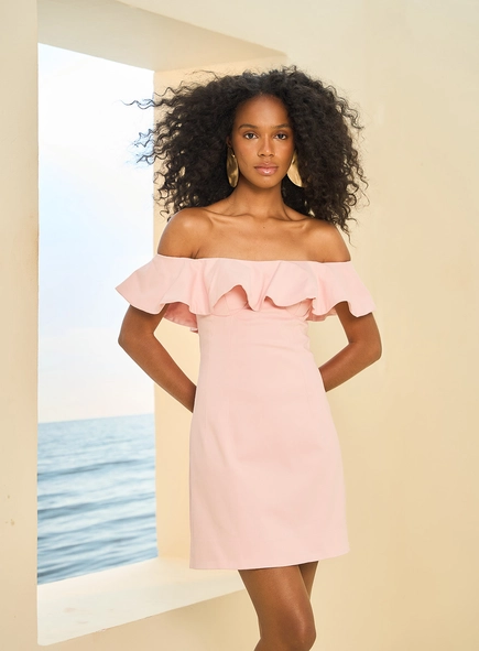 Vestido Feminino Tubinho Com Babados
