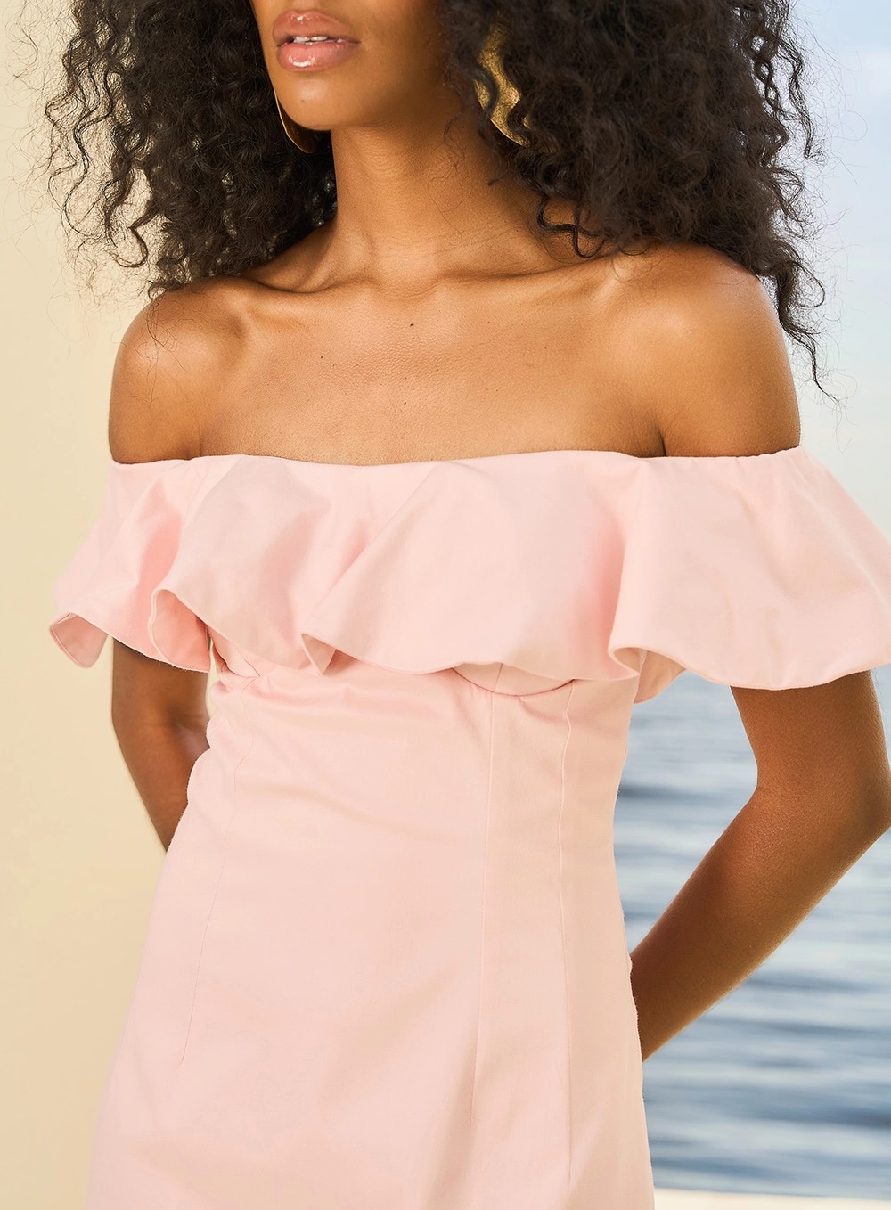 Vestido Feminino Tubinho Com Babados Rosa 3