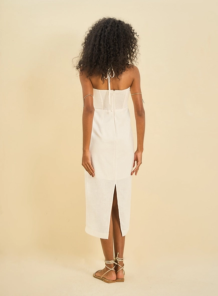 Vestido Feminino Midi Com Detalhes