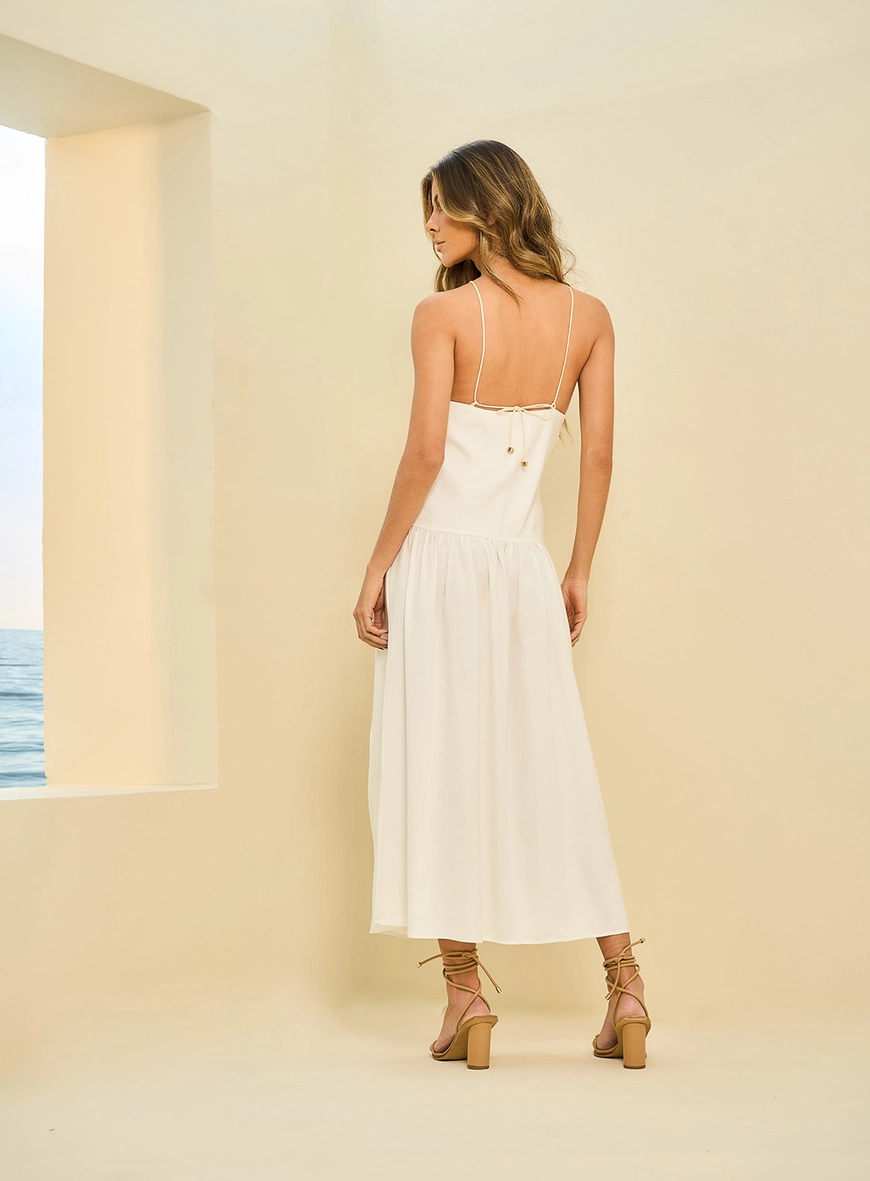 Vestido Feminino Midi Com Detalhes Off Shell 2