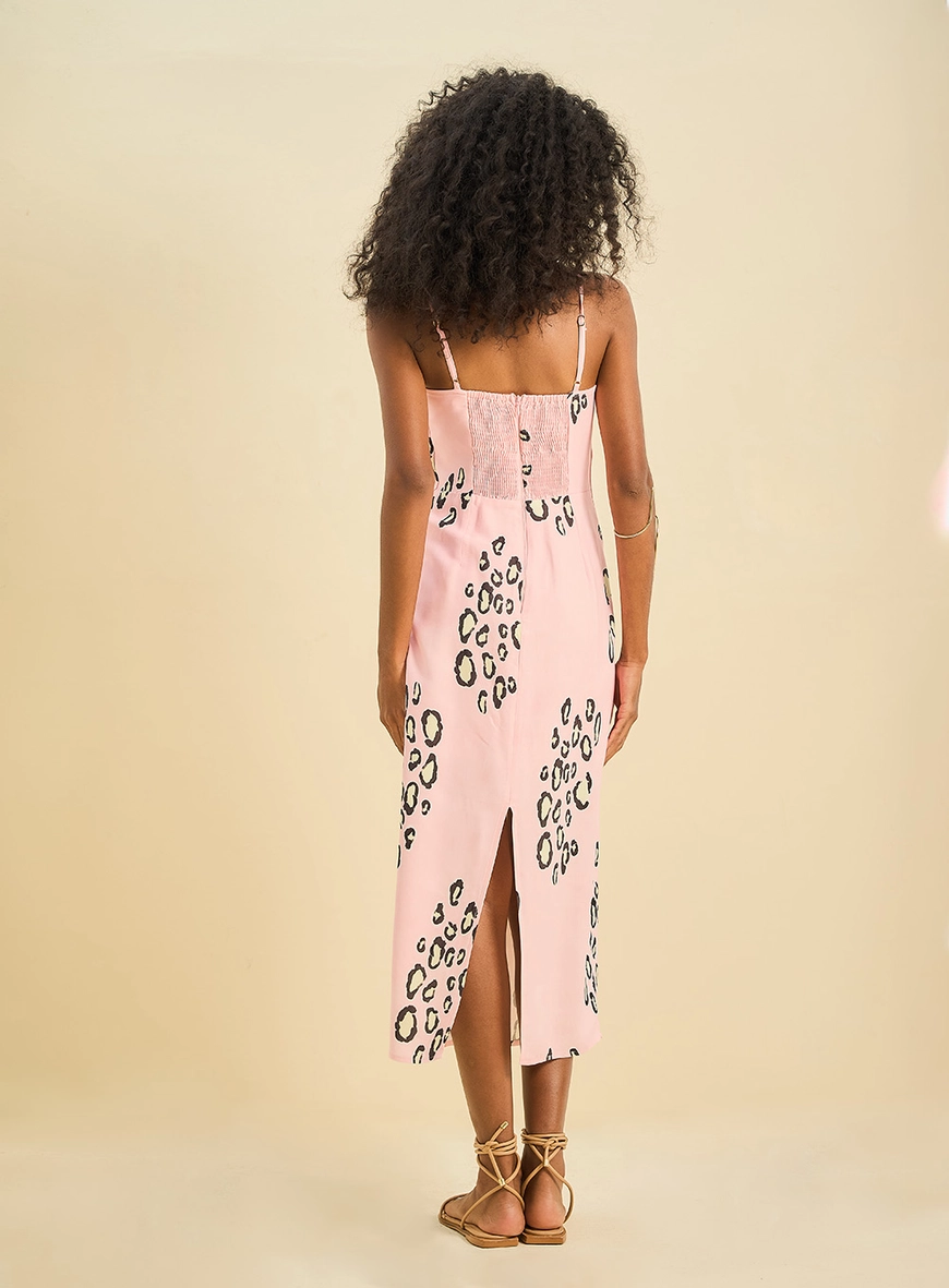 Vestido Midi Estampado Com Detalhe Estampa 2